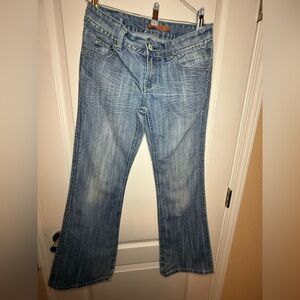 V Blue Classic Denim Flare Jeans